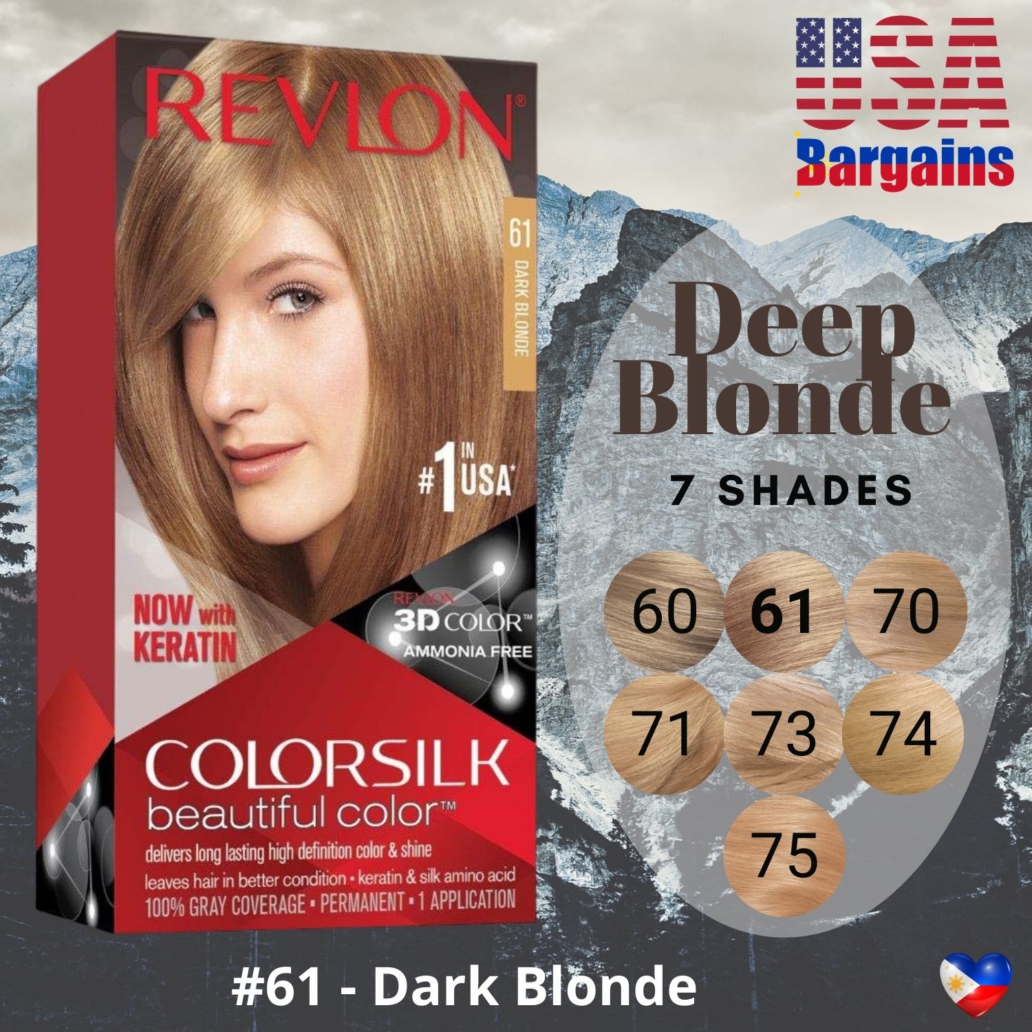Revlon Colorsilk Hair Color - Deep Blonde Shades: #60 Dark Ash Blonde #61 Dark Blonde #70 Medium Ash Blonde #71 Golden Blonde #73 Champagne Blonde #74 Medium Blonde #75 Warm Golden Blonde review and price Revlon Colorsilk Hair Color - Deep Blonde Shades: #60 Dark Ash Blonde #61 Dark Blonde #70 Medium Ash Blonde #71 Golden Blonde #73 Champagne Blonde #74 Medium Blonde #75 Warm Golden Blonde review and price
