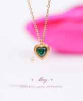 TALA By Kyla GOLD Candy Heart Birthstone Necklace Stainless Steel Hypoallergenic with Giftbox Set