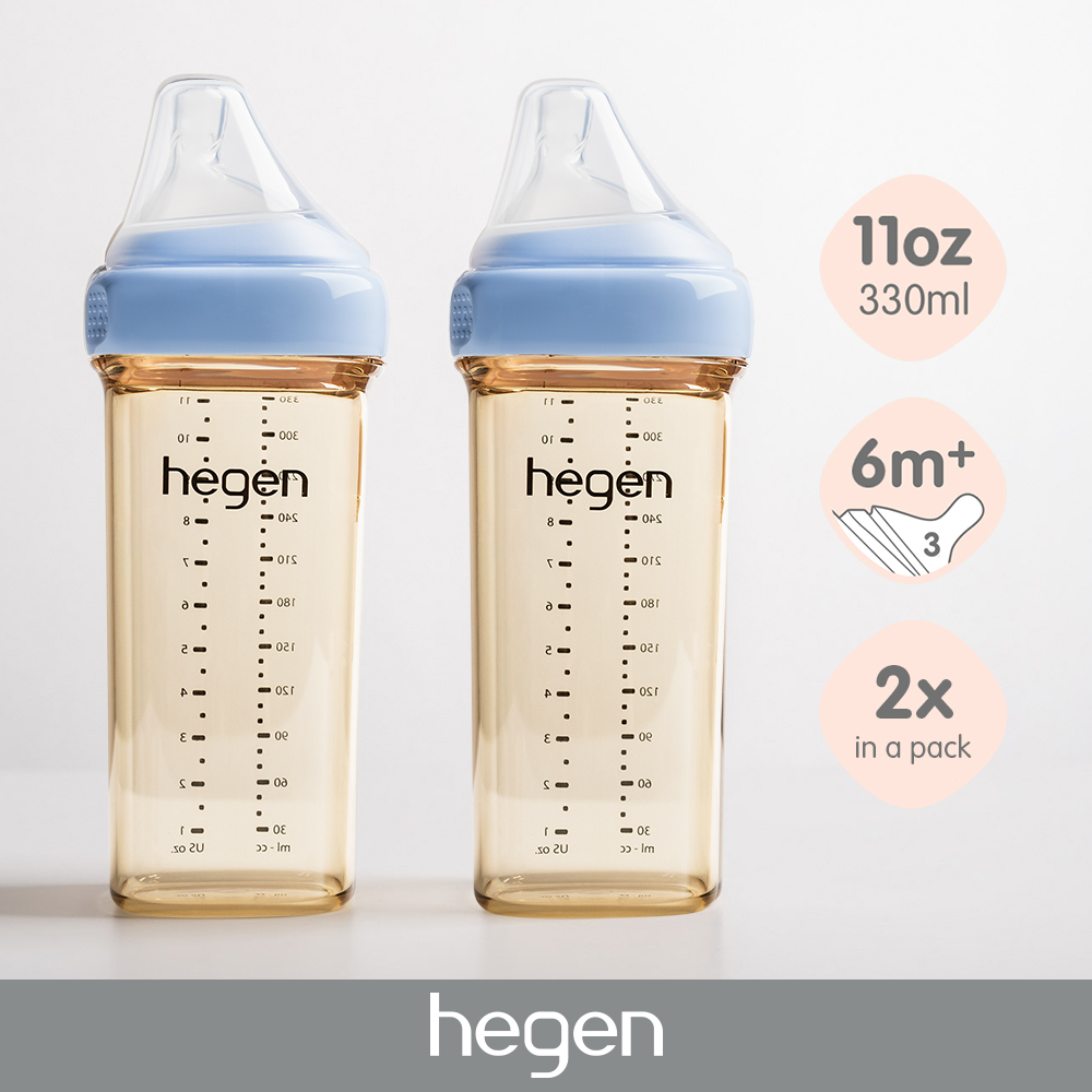 Hegen 11oz Feeding Bottle 2-pack Blue