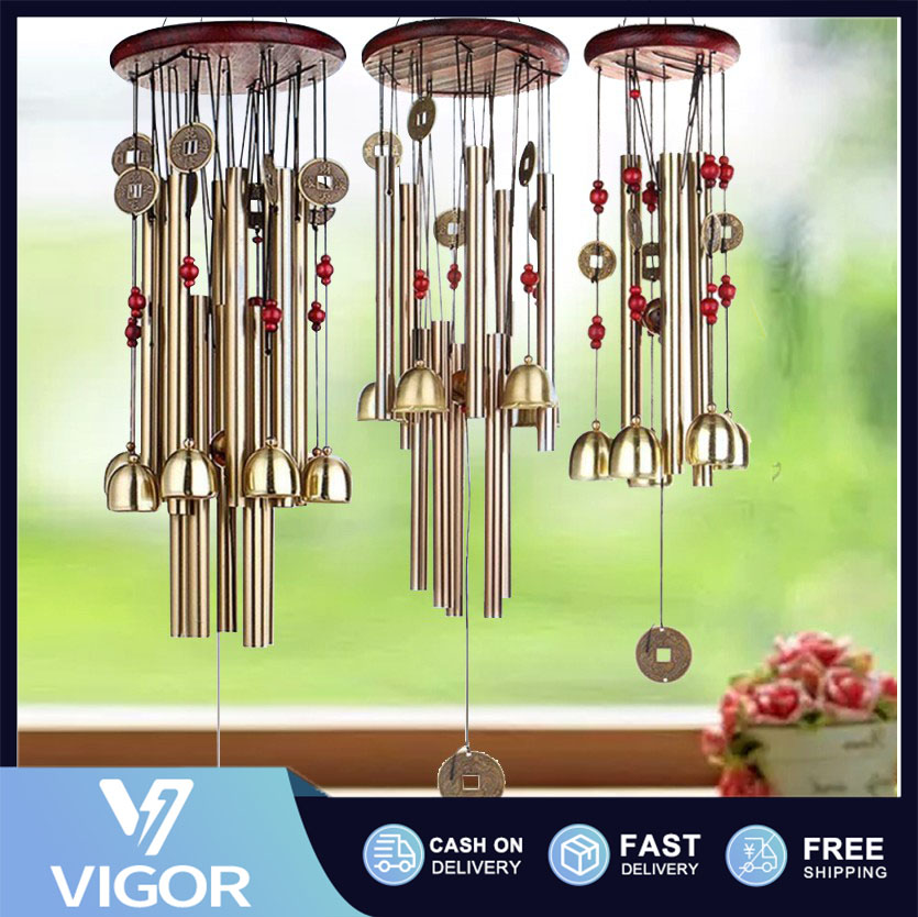Wind Chimes Bronze Big Metal Bells Wind Chime Outdoor Wind Chimes Front Door Garden Yard Bells Hanging Charm Decor