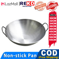70CM-30CM Non-stick Pan Large-capacity Stainless Steel Large Wok Frying Pan Thick Wok Double Ear Iron Pot Frying Pan Frying Pan