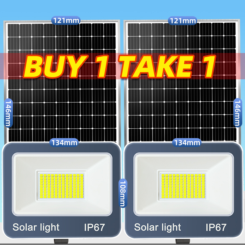 EEKOO 8000 watts Sensor solar lights with solar panel 10000W 5000W BUY 1 TAKE 1 outdoor waterproof Flood Lamps street LED Energy Saving Lighting Heavy Duty Human Body Induction with Remote
