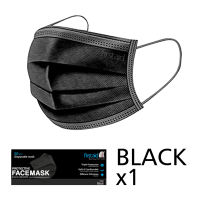 First Aid Face mask 3 Ply 50 pcs with Earloop Disposable (Colored) Black Blue White Green Pink Purple