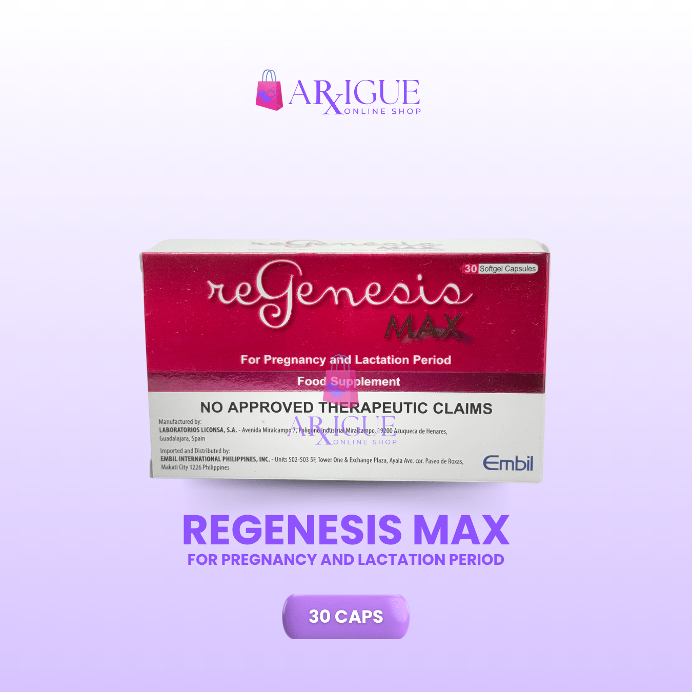 ReGenesis Max Supplement for pregnancy and lactation period 30softgel capsules