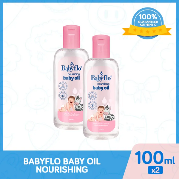 Babyflo Baby Oil Skin Nourishing Pink 100ml x 2