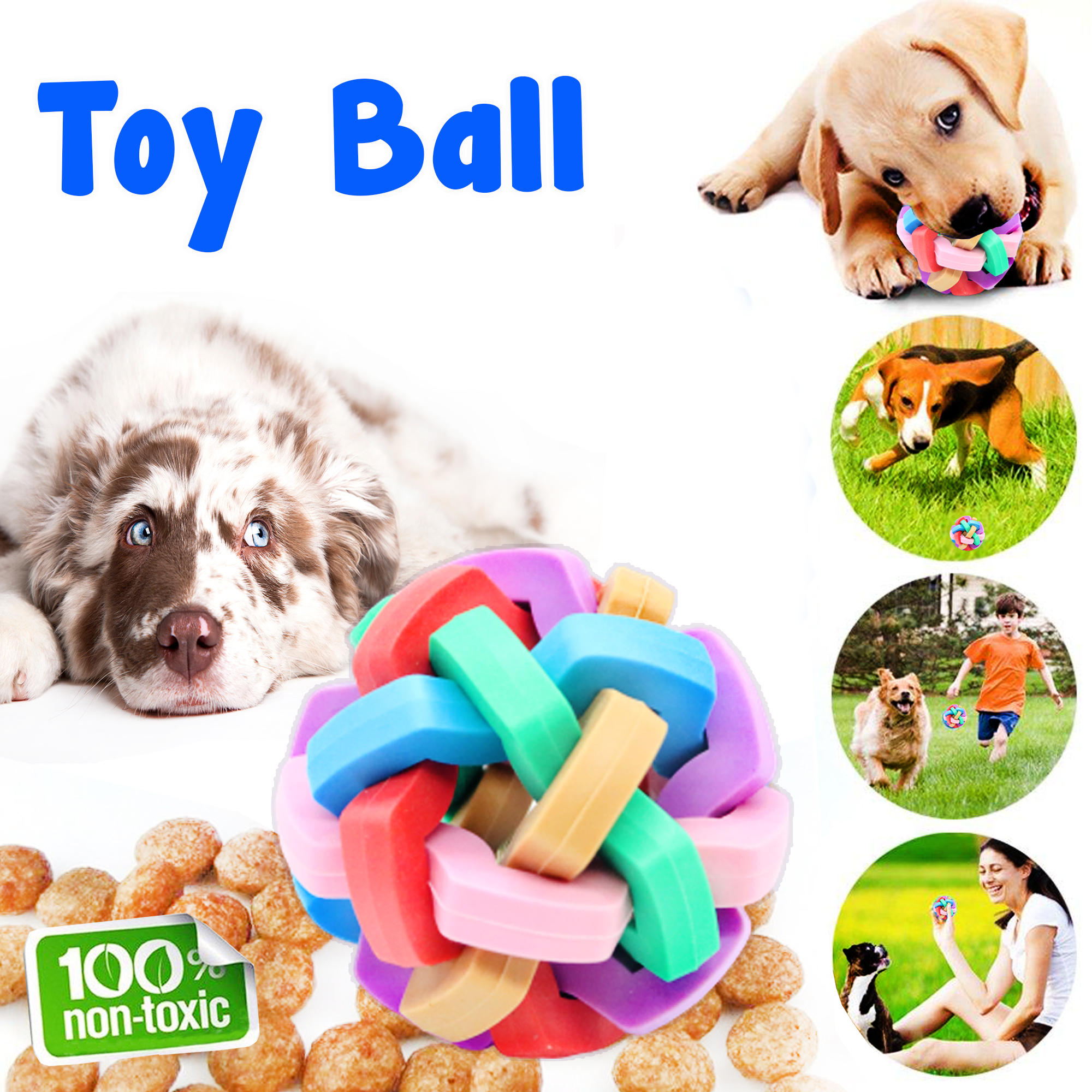 Product Colorful Pet Chew Toy Ball Interactive Durable Non Toxic Product Colorful Pet Chew Toy Ball Interactive Durable Non Toxic