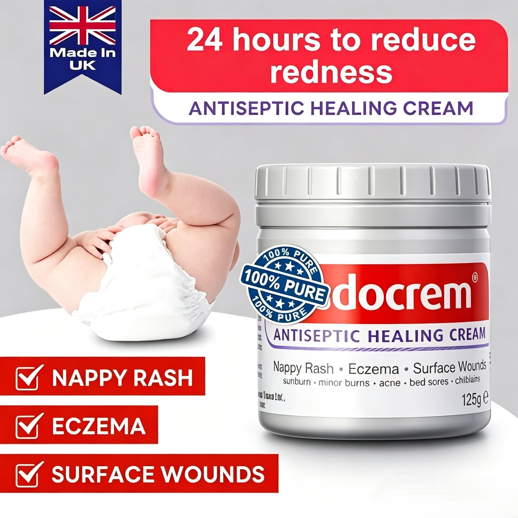 Hot Sale Sudocrem 125g Antiseptic Cream Fast Relief Baby Nappy Rash Eczema Sensitive Skin Repair