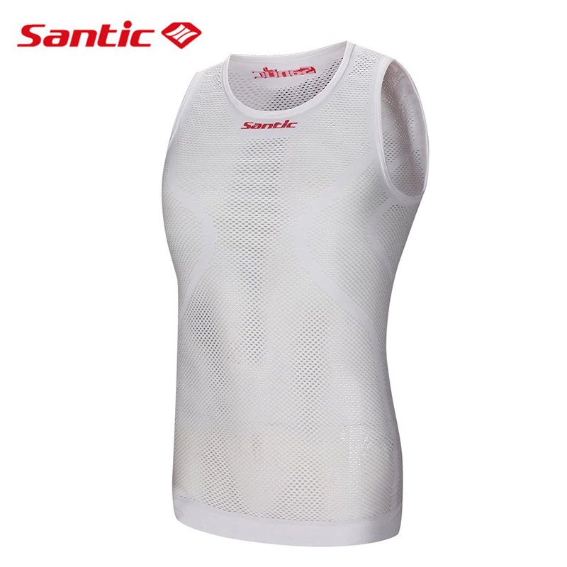 Santic Cycling Jersey For Men Breathable Sleeveless Bicycle Bike Tight Sports Base Layer Vest ราคา 481 บาท*ส่งฟรี