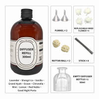 12StarSigns Reed Diffuser 300ml Refill  100% Pure Oil Based Home Fragrance Air Freshener Bathroom