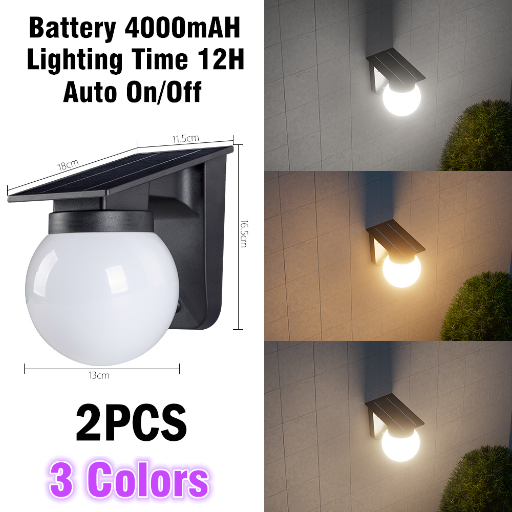 【BUY 1 TAKE 1】solar wall light outdoor Waterproof IP67 wall lamp warm white 3 Colors Garden light High brightness Courtyard Automatic sensor durable Corridor and passageway decorative lighting
