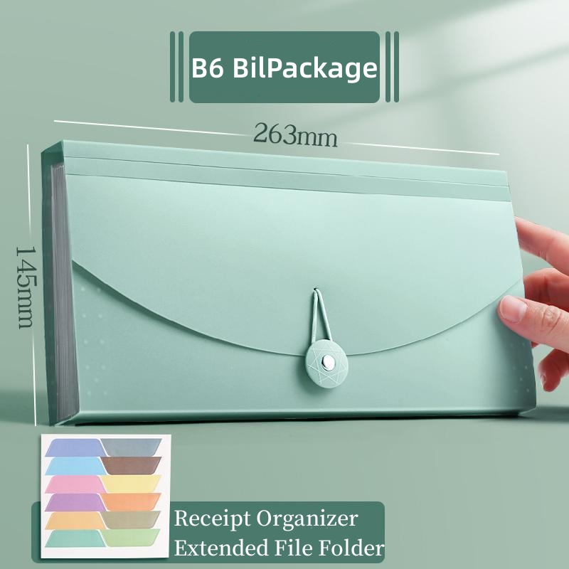 B6 Expending Bill Bag Paper Organizer Envelope Organizer Paper Organizer Receipt Organizer for Document Expanding File Folder Receipt Organizer Size 13.5×26.5×2.5cm