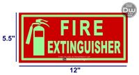 New Luminous Fire Extinguisher Sign in 3mm. Sintra Board Glow in the Dark Cut Out Vinyl Sticker.