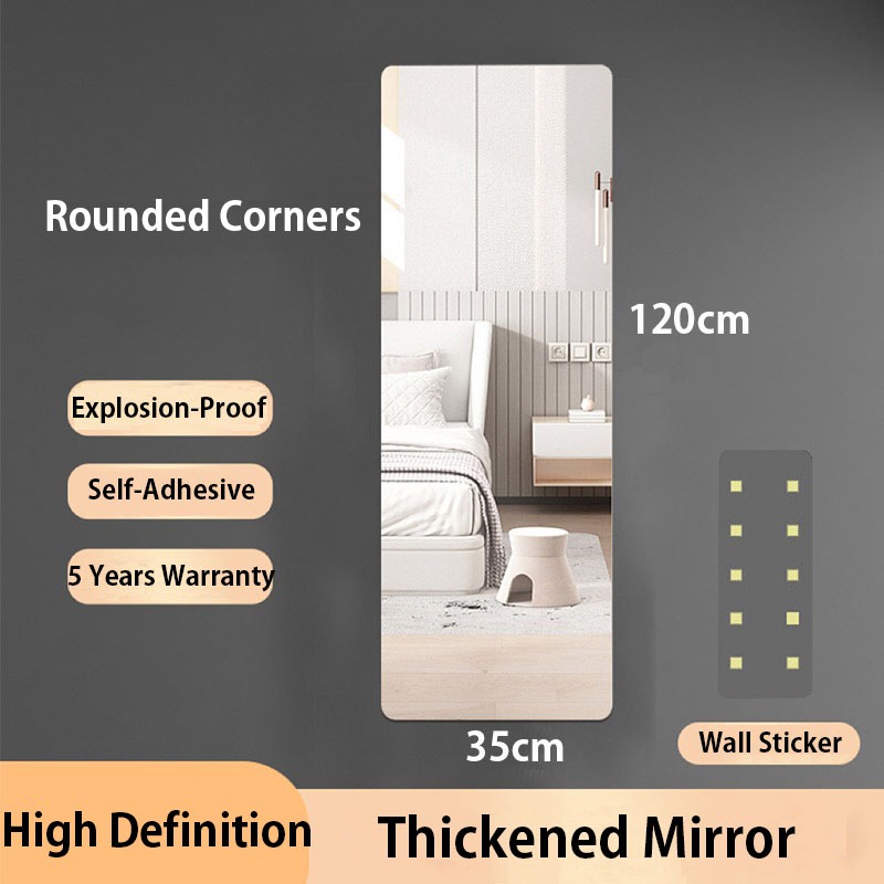 HD Full-length Mirror Arch Acrylic Mirror HD Body Mirror Acrylic Mirror Full Body Mirror Wall Mirror Soft Mirror Wall Self-adhesive Mirror