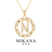 Mikana Initials 18k Gold Plated J Letter Pendant Necklaces Women Fashion Accessories alphabet initial necklace birthday gift fashion korean free shipping sale japanese chain gift box