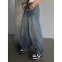 Petorldog Vintage Washed Wide-Leg Jeans for Women Oversized Loose Fit Floor-Length Distressed Denim Casual