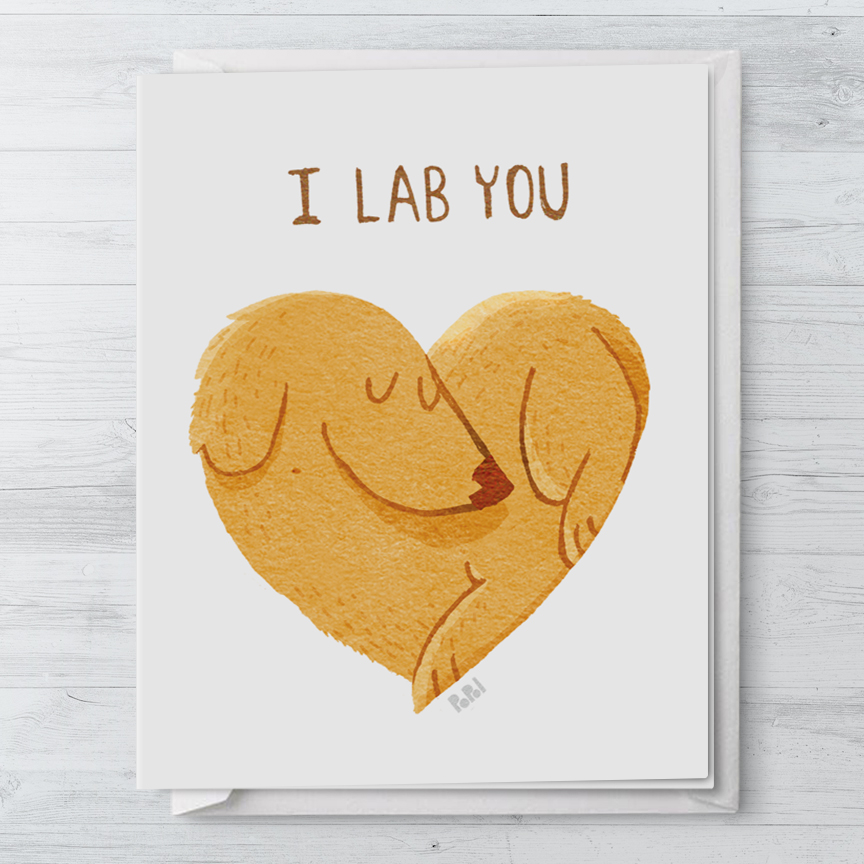Popol - I Lab You - Love Greeting Card Anniversary Valentines Wedding Cute Sweet Card I Love You