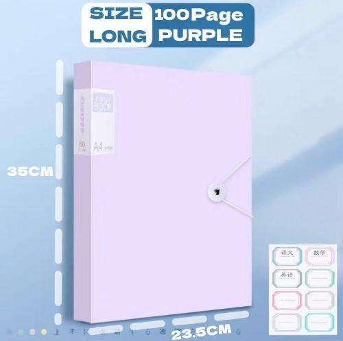 Clear Book Long Clear Folder Presentation Book Display Book File Organizer School Office Supplies 35X23.5CM