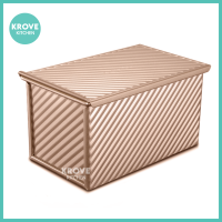 Gold Pullman Loaf Pan Bread Molder with Lid Cover Carbon Steel Oven-Safe Bakeware Toast Baking Pan