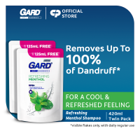 Gard Refreshing Menthol Anti-Dandruff Shampoo 420ml x2 For Cool & Fresh Scalp