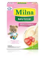 Milna Baby Cereal Banana & Strawberry FR-4000011622062 High in Iron Calcium with DHA Omega 3 6 Vitamins Minerals