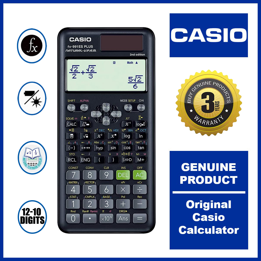 Sona Scientific Calculator CASIO Fx-991ES plus Generation Solar portable rechargeable calculator