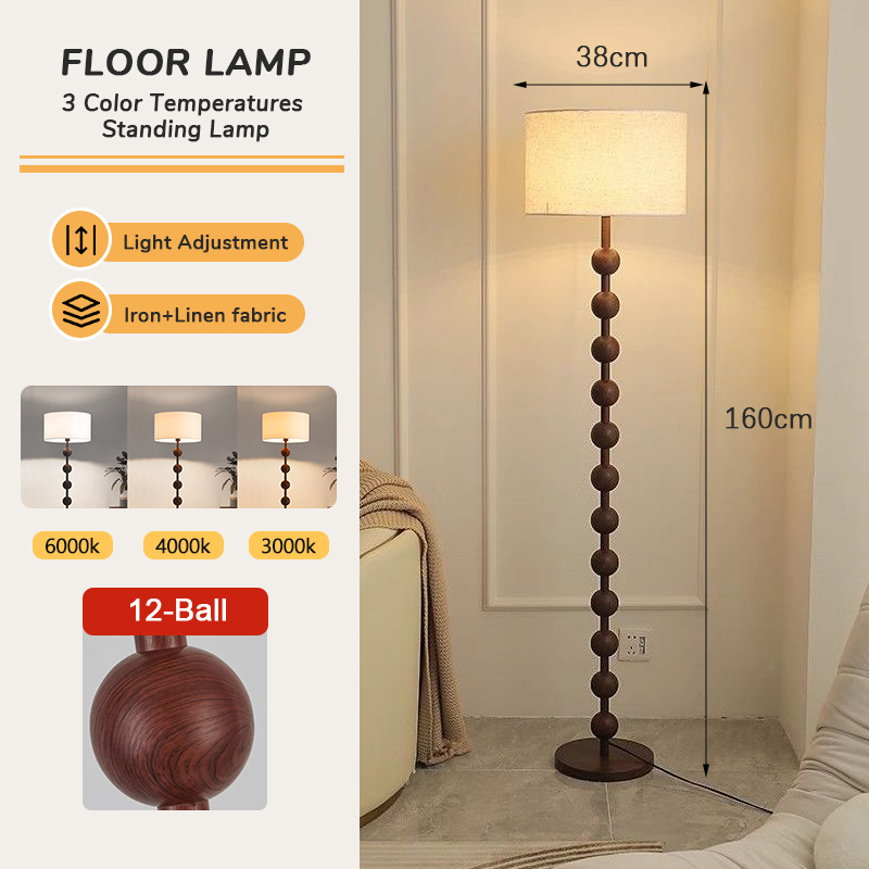 GiftDeal French Retro High End Solid Wood Floor Lamp New Chinese Style Standing Lamp For Living Room Sofa Bedroom Bedside