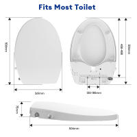 JOMOO Manual Bidet Toilet Seat Cover Non-Electric Toilet Seat Lid Adjustable Water Pressure Soft Close Dual Nozzles Self-cleaning Hygiene V shape Easy Install For All Toilets