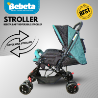 Bebeta Reversible Stroller Buggy Type Linen Fabric 5 Point Belt 6.5inch Wheel