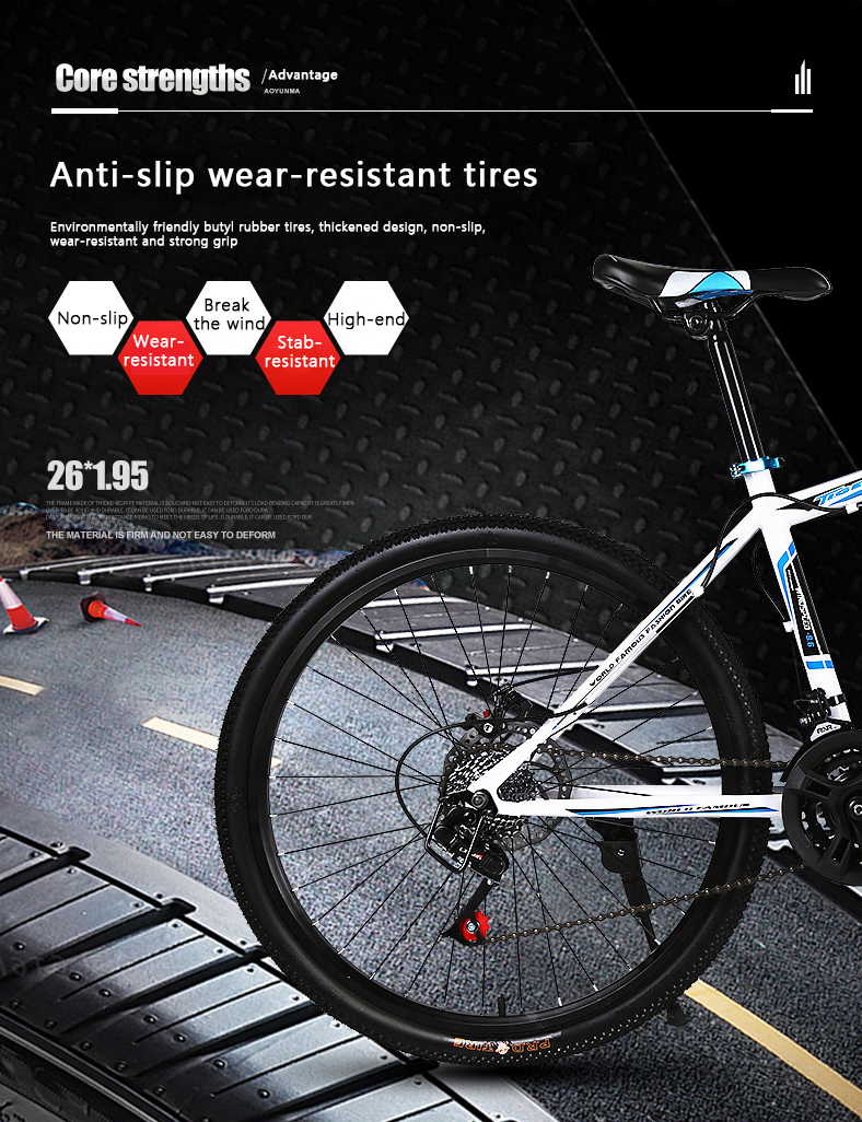 BYCON mountain bike 26 inches 21-speed high carbon steel double