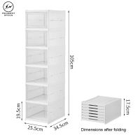 F&D 1/3/6 Layers Foldable Stackable Shoe Box Organizer Plastic Organizer Storage Case Set Dustproof Drawer Shoe Rack Hard Shell Transparency