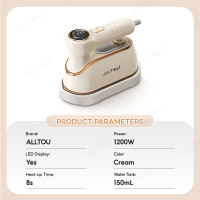 ALLTOU Steam Iron 8S Quick Steam Garment Steamer Wet & Dry Use Handheld Iron 360° Rotatable Foldable Garment Steamer with 120ML WaterTank Iron Machine