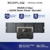EcoFlow 500Wh River 2 Max Portable Power Station Solar Generator with LiFeP04 Quick Charge in 1 Hour up to 1000 W Power for Emergency Power Camping Motor Homes Home
