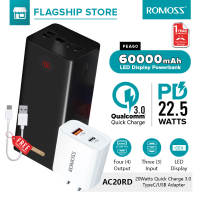 Romoss PEA60 60000mAh Quick Charge Power Bank 22.5W PD QC 3.0 Two-way  Fast Charging Powerbank Outdoor power supply Type-C
