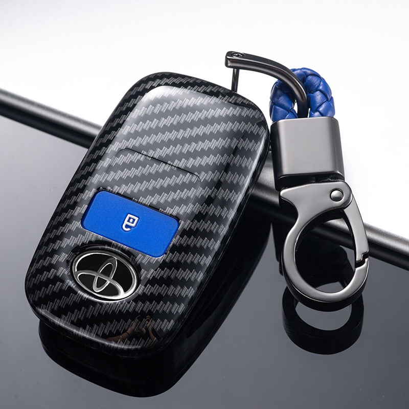 For Toyota Raize / Veloz / Avanza  2022 - 2024 / Wigo 2023 - 2024 Carbon Fiber Key Case Cover Remote Key Fob Shell Accessories