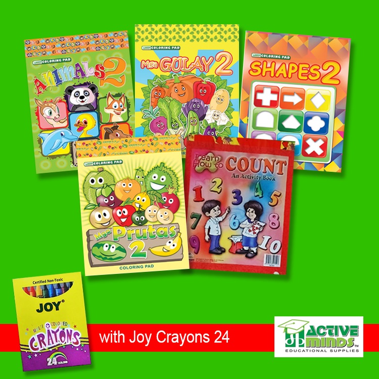 Coloring Books Set (5 Books) for Kids with Joy Crayons 24 by ACTIVE MINDS