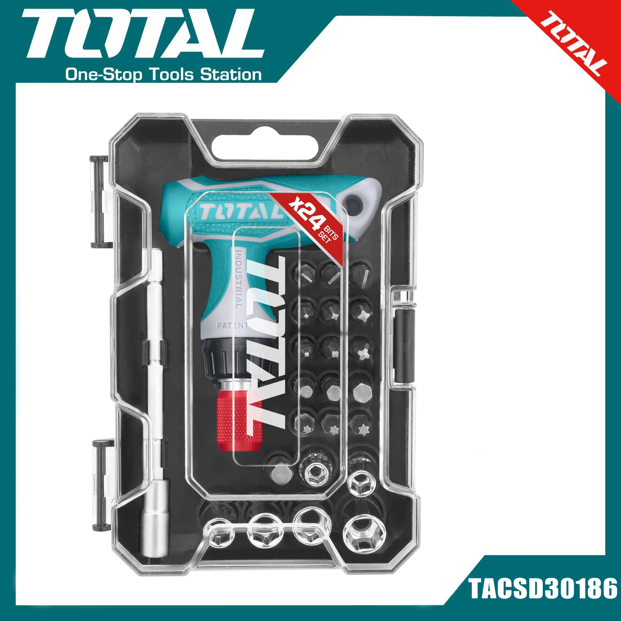 TOTAL 24 Pieces Screwdriver Bit Set (TACSD30186)