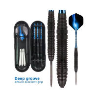 3Pcs Professional Steel Tip Dart Brass Barrel Darts Pin with Plastic Dart Case 23g