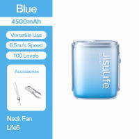 JISULIFE Neck Fan Life 5 16h Battery Life Mini Rechargeable 100 Gears Strong Wind Portable Bladeless USB Clip Fans with Strap for Outdoor Commuting Personal Cooling Hands-free