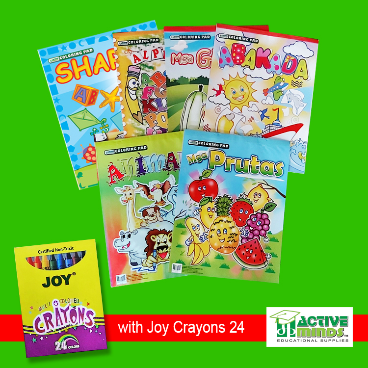 Coloring Books Set (6 Books) for Kids with Joy Crayons 24 by ACTIVE MINDS
