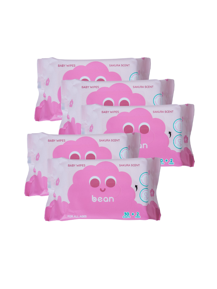 [Bundle of 5] Mini Baby Wipes Sakura Scent 32 sheets