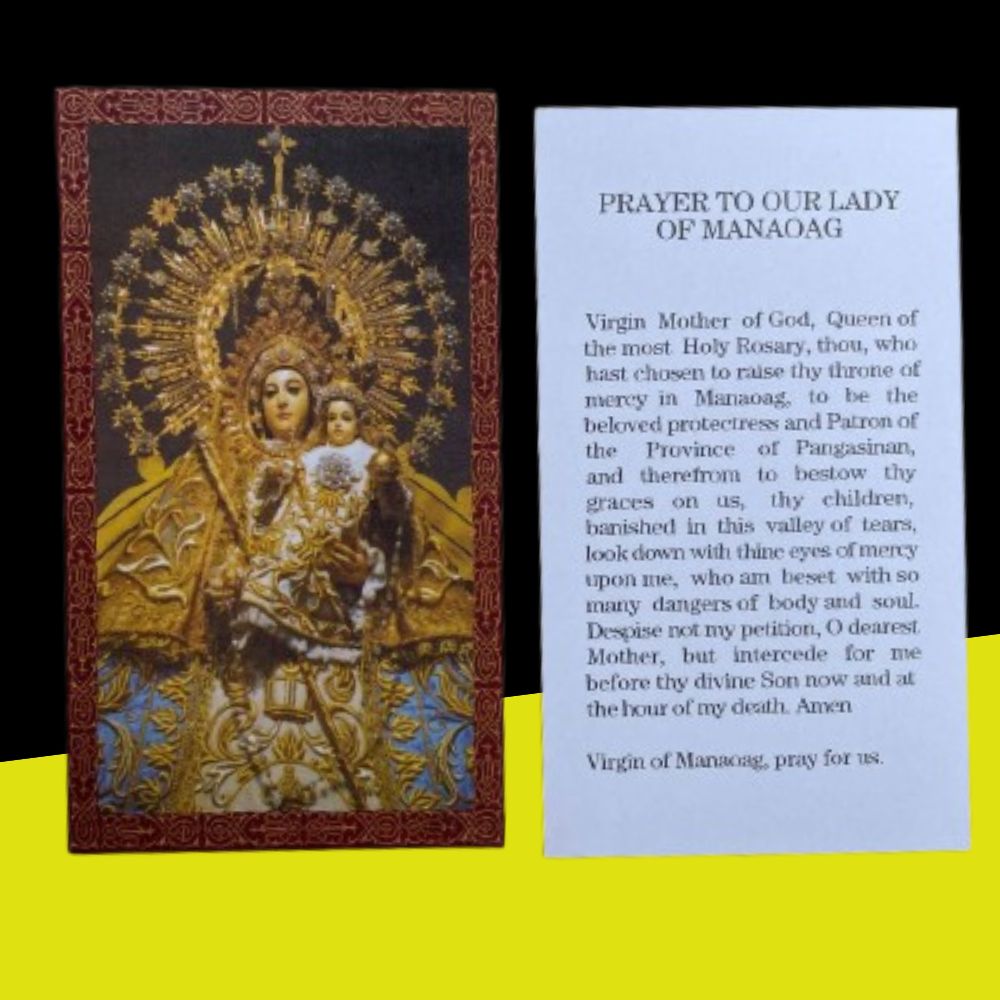 10pcs Laminated Our Lady of Manaoag Prayer Card – Pocket Size Catholic Devotional Card