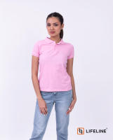 Lifeline Womens Polo Shirt (White | Blue Ice | Aqua | Royal Blue | Aqua | Navy | Violet | Heather | Black | Berry Red | Pink | Fuchsia | Mocha | Khaki | Choco Brown | Gold Yellow | Emerald | Moss Green)
