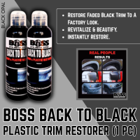 BOSS BACK TO BLACK (100ML) Plastic Trim Restorer | Back To Black Restorer | Plastic Trim Polisher Liquid | Ultimate Solution For Maintaining Sleek Professional Finish | Easy To Apply | Quick To Dry | Non - Greasy | Instantly Restore | Cars & Motorcycles.