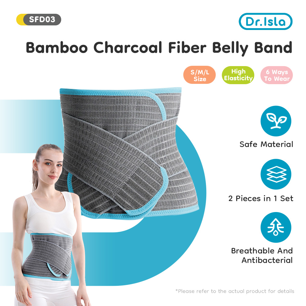 Dr.isla SFD03 Bamboo Charcoal belly belt Antibacterial anti-allergic postpartum breathable mesh rear CS belly belt abdominal shaping device deodorant pregnancy light back support waist pelvic belt caesarean blink can stretch recovery