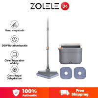 Zolele M16 Self-Wash Spin Mop   Rotating Floor Cleaner  Clean & Dirty Water Separation Tank + 2 Extra Mop Pads