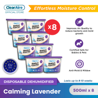 ClearAire Disposable Dehumidifier Activated Charcoal - Anti Mold & Mildew - 8 Pack (500ml x 8) - Leather Protection