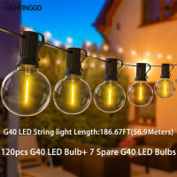 LIGHTINGGO Outdoor Lamp G40 LED Globe Waterproof String Light Atmosphere Tent Camping Party Garden Decorative LED Fairy Lights E12 Christmas String