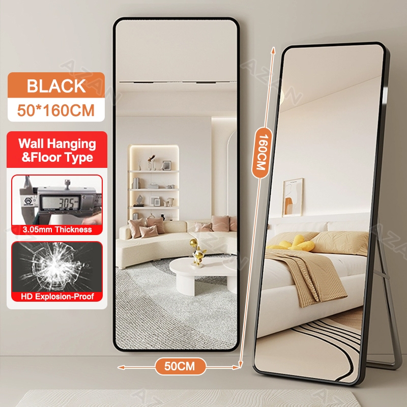 HD Mirror Full Length Mirror Whole Body Mirror Floor-to-ceiling Mirror with Bracket Fashiona 50*160cm