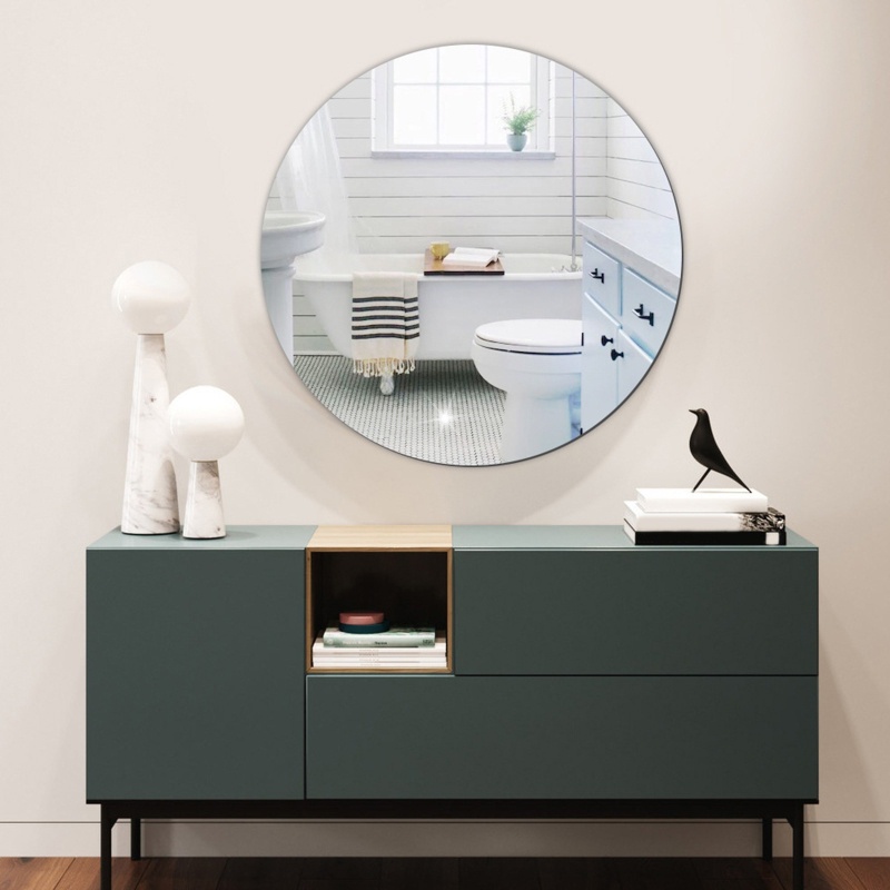【COD】Home & Living 1PC Round Acrylic Distorting Mirror Self Adhesive Tile Wall Acrylic Mirror Decor
