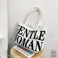 F&D Tote Bag With Zipper Large Capacity Alphabet Canvas Bags For Ladies Gentle Woman Korean Style